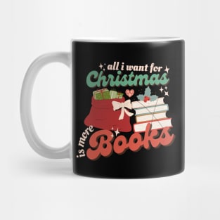 All I Want For Christmas Is More Books Retro Mug